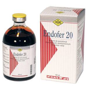 Endofer 20 is an iron supplement commonly used in veterinary medicine, particularly in the treatment and prevention of iron deficiency anemia in animals..