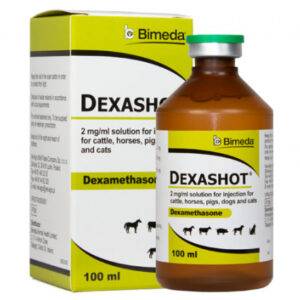 Dexashot is a veterinary product that contains dexamethasone, a potent corticosteroid commonly used in the treatment of inflammation, allergies, and immune