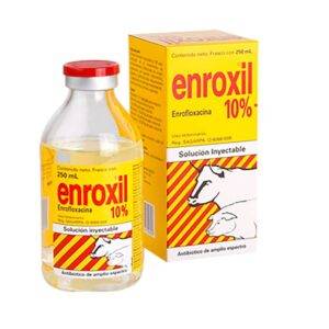 Enroxil is a veterinary antimicrobial product that contains enrofloxacin, a fluoroquinolone antibiotic widely used to treat bacterial infections in animals.