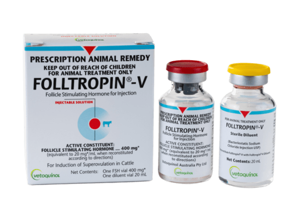 Folltropin-V is a veterinary product specifically designed for use in reproductive management of livestock, primarily cattle. It contains porcine-derived